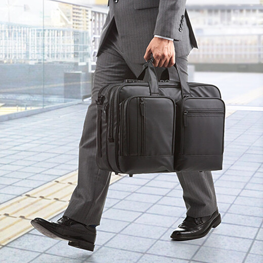 Sanwa Versorgung Computerbeutel tragbare wasserfeste Notebook-Beutel mit großer Kapazität Multifunktional Rucksack Männer One-Shoulder Aktentasche Schwarz 15,6 Zoll