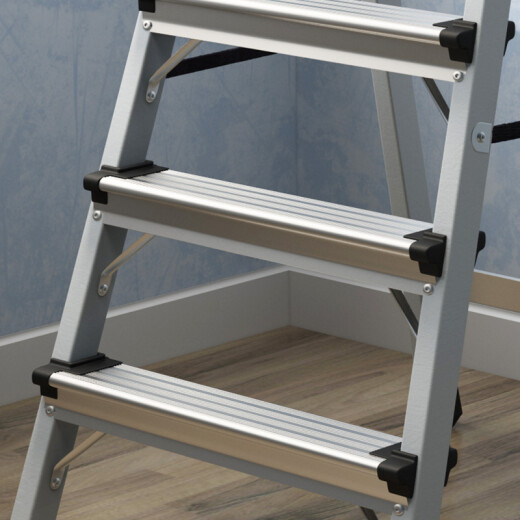 Qisheng Mingyuan ladder folding ladder household ladder aluminum alloy pedal four-step ladder herringbone ladder LC-086