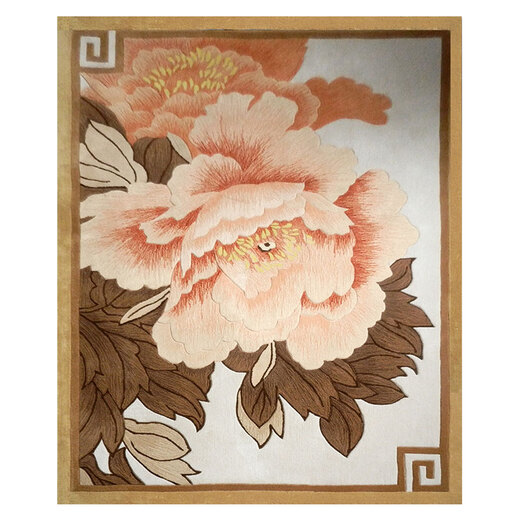 海马地毯 中式 花朵 古典 新西兰羊毛手工地毯 客厅茶几沙发卧室书房定制地毯HM-1047 定制预售1.6Mx2.3M