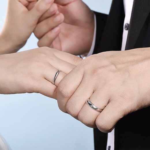 Pt.Charm platinum ring for men and women pt950 platinum glossy ring couple live mouth adjustable aperture spot pt950 single men's ring 4.1-4.2 grams