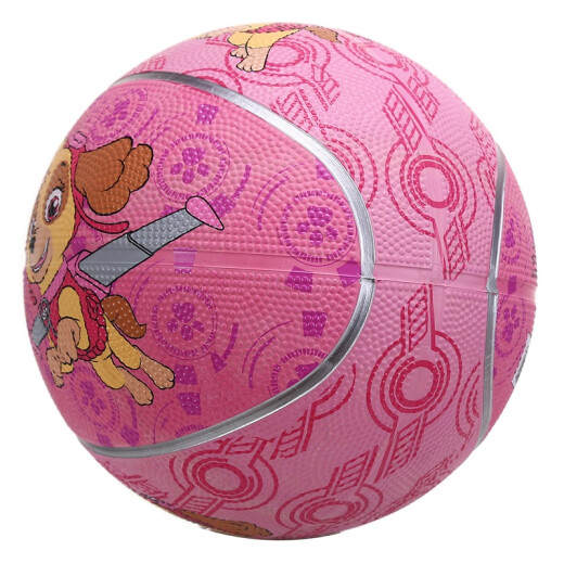 Ai Enze Paw Paw Team children's basketball toy racket and ball with pump Tiantian No. 4 pink B401-1