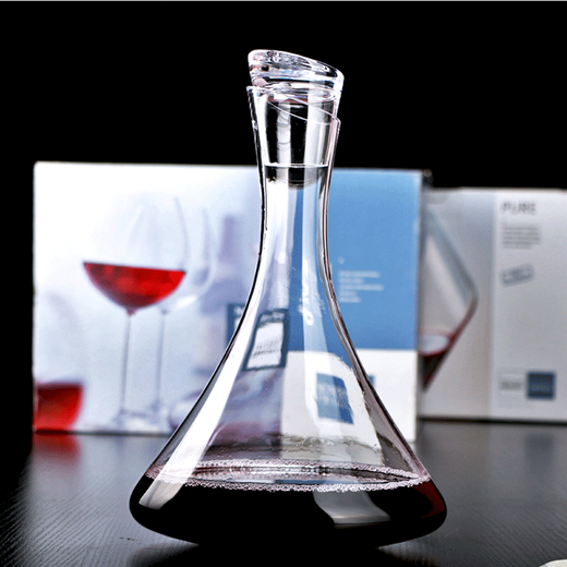 KBOX European-style fast household red wine decanter crystal glass wine divider wine pourer wine jug slant mouth with lid decanter * decanter brush 1800ml