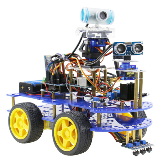 Makerobo STM32 Smart Car Robot Kit 4WD Allrad-Programmierungsprogrammierung DIY-Entwicklungswettbewerb Tracking Hindernisvermeidung Fernbedienung Bluetooth Control/W B-Paket