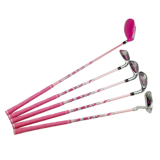 POLO GOLF children's golf clubs, beginner's set of clubs for boys and girls, with stand bag, 3-12 years old, complete set of 5 pieces, pink, 3-5 years old