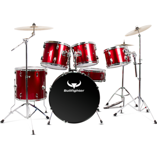 Bullfighter drum set for adults and children professional jazz drum 7 drums 3 cymbals 4 cymbals percussion instrument burgundy 7 drums 4 cymbals