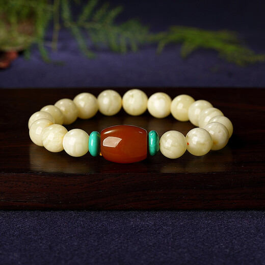 Eugenie Baltic Sea White Nectar Bracelet Unoptimized Full Honey Round Beads Beeswax Amber Women's Single Circle Bracelet South Red Bucket Beads Now Weared and Made