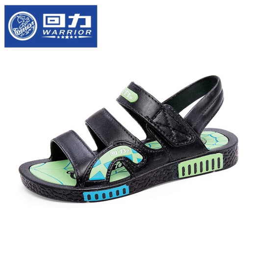 Pull back children's shoes children's sandals boys 2020 new Korean style children's baby shoes summer non-slip soft sole medium and large children 3558-2 black children's size 29 inner length 17.5cm