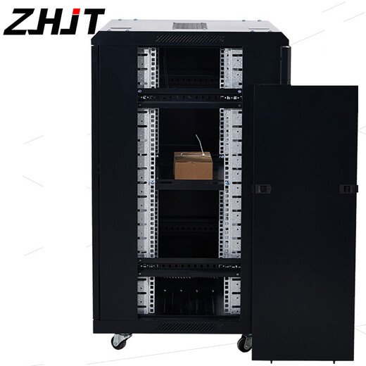 ZHJT机柜27U网络机柜1.4米标准机柜600*600*1400ZT6627 黑色玻璃门 普通款