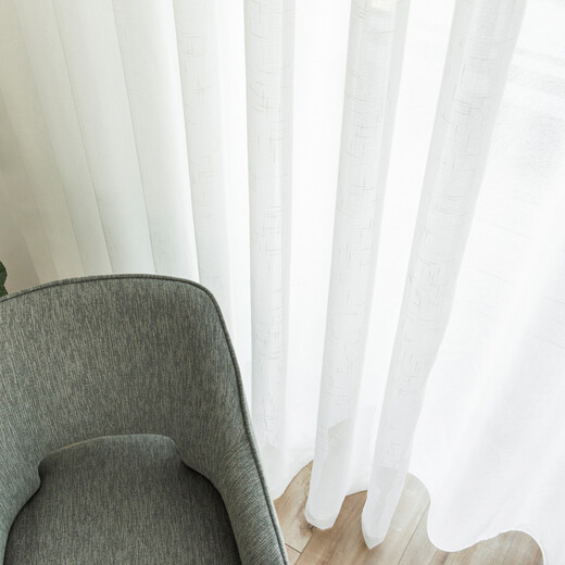 Kanazi is light-transmitting and impermeable to people. Modern balcony screen curtains are hazy and light-transmitting. Living room white gauze semi-shading dust-proof, mosquito-proof and sun-proof. Width 2.7 meters * height 2.6 meters. Hook type one piece.