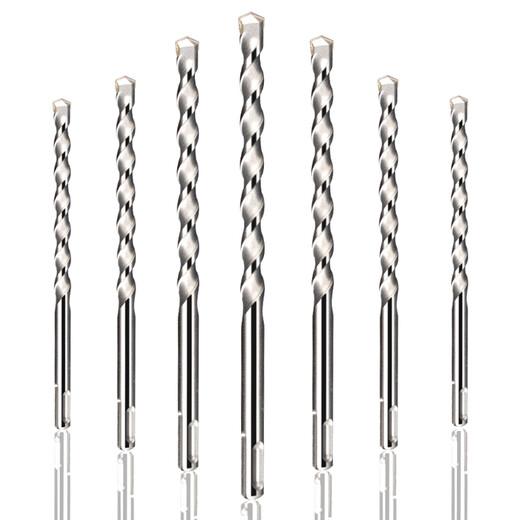 Lichang electric hammer impact drill bit round shank concrete drilling drill bit round head two pits and two slots alloy for drilling concrete brick wall round shank two pits and two slots (6*110mm)