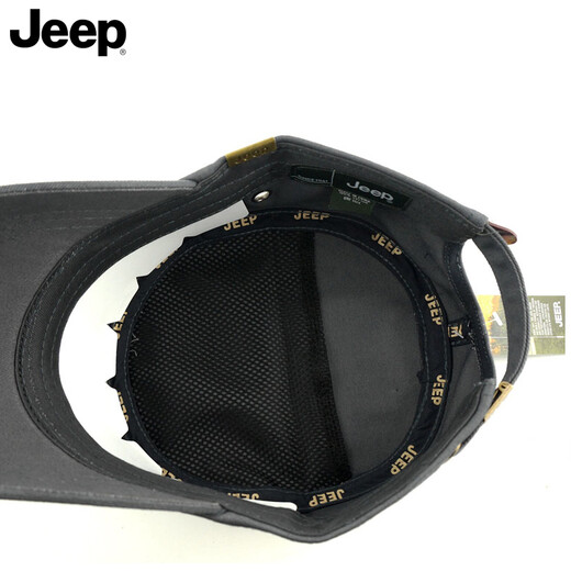 JEEP SPIRIT Jeep Flat Top Hat Men's Pure Cotton Sun Visor Cap Casual Hat Men's Outdoor Fishing Hat Spring and Autumn Baseball Cap Black