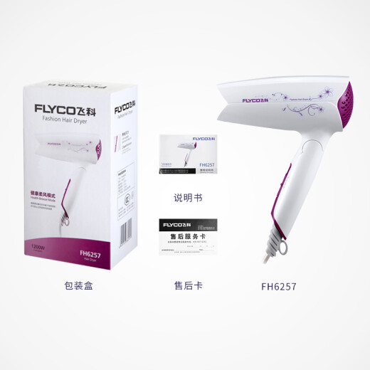 FLYCO hair dryer household FH6257 hair dryer foldable 1200W