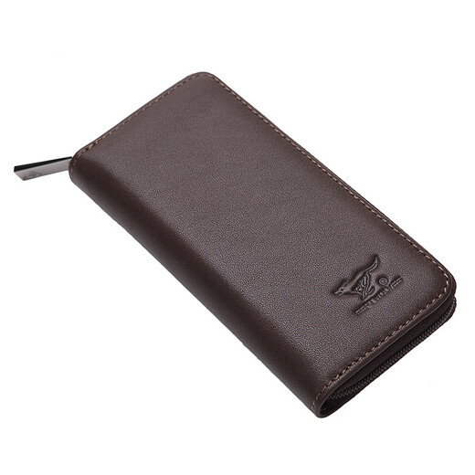 Sieben Wölfe Multifunktionale Schlüsselbeutel, Lederkette für Herren Leder, geschäftlich, lässig, vielseitig, trendige Münzbrieftaschen Geschenkbox, chinesisches Valentinstag Geschenk 145 Kaffee QPL24026-099