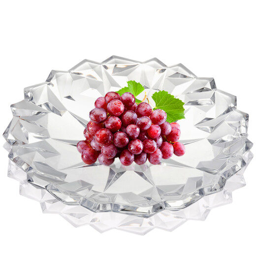 Delisoga glass fruit plate creative ice love model large large capacity European fruit bucket candy dried fruit basket nut snack salad plate living room ornaments home gift decoration