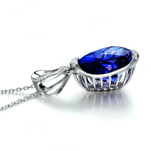 Millais Jewelry 5A grade tanzanite pendant 18K gold pendant set with diamonds women's pendant colored gemstone pear-shaped necklace gift 4.37 carats without chain