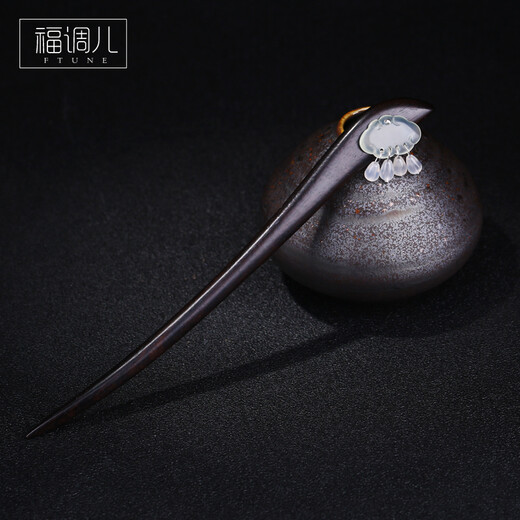 Fudiaoer Xiuyu auspicious clouds with small tassels and hairpins for women, Hanfu, ancient style walking cheongsam and hairpins, Valentine's Day gift 1