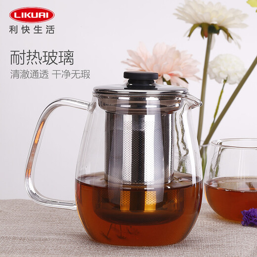 Kinto Japan imported teapot heat-resistant glass stainless steel filter tea set teacup set flower teapot home use pattern 720ml