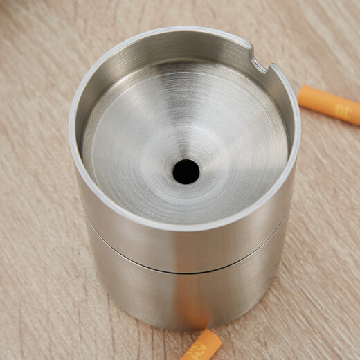 B&y 304 stainless steel ashtray, heightened and thickened ashtray, windproof car cigarette cup, thick material fashionable bar ashtray, 255 single, 304 single and heightened