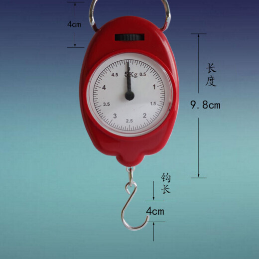 ShouMi precision mechanical portable small scale 5kg spring-type pocket scale weighs 10kg for express delivery and convenient for fishing [Jin is equal to 0.5kg]