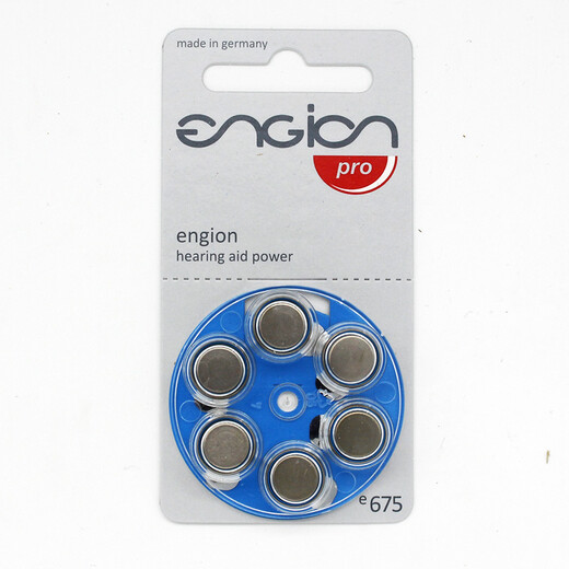engionpro引擎助听器专用锌空气通用型德国制造1.4V纽扣电池适用峰力西门子奥迪康瑞声达斯达克 e675/PR44（6颗/盘）