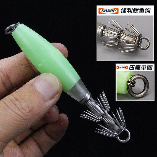 Weihe luminous squid hook for fishing octopus hook, night fishing double row 8-claw hook, umbrella hook, fluorescent wood shrimp sea fishing hook, luminous squid hook