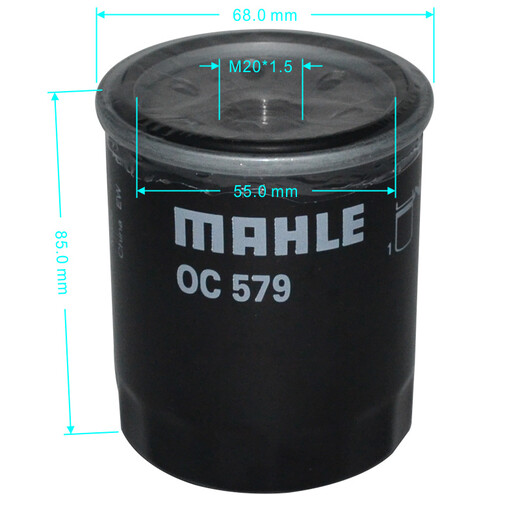 Filtro de aceite Mahler OC579 Outlander/Jinxia/H6/H2/BYD F3/Qin/Wenjie M5/M7