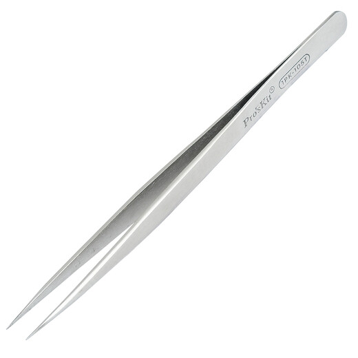 Pro sKit 1PK-105T stainless steel anti-magnetic long hard tip tweezers (140mm)