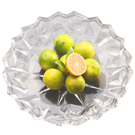 Delisoga glass fruit plate creative ice love model large large capacity European fruit bucket candy dried fruit basket nut snack salad plate living room ornaments home gift decoration