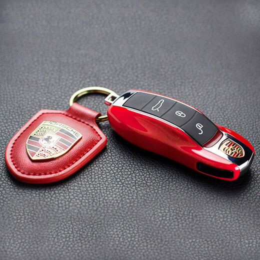 
CHUANGXUN Porsche Automotive Modified Cayenne Key Cover 911 Caman Macan McLaren Palamela 718 buckle White buckle + pearlescent white left and right shell (excluding middle frame).