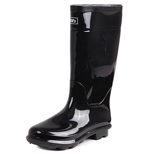 Pull back rain boots men's rainy day rubber shoes outdoor fishing waterproof non-slip rain boots wear-resistant water shoes HXL818 black 42