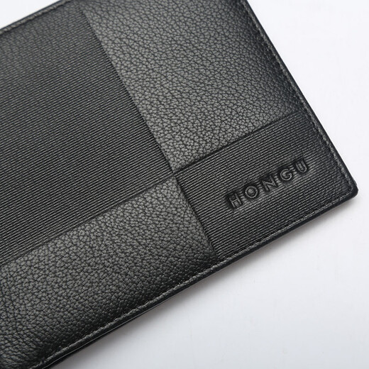 Hongu Brieftasche Neue Männer Brieftasche kurze Modegeschäftsbeutel Horizontale Brieftasche für Freund Geburtstag Geschenk Schwarzer horizontaler Stil