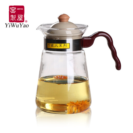 一屋窑制（YiWuYao）耐热玻璃茶壶花茶壶泡茶壶凉水壶咖啡壶电陶炉壶直火壶大容量 860ml+矮酒精炉