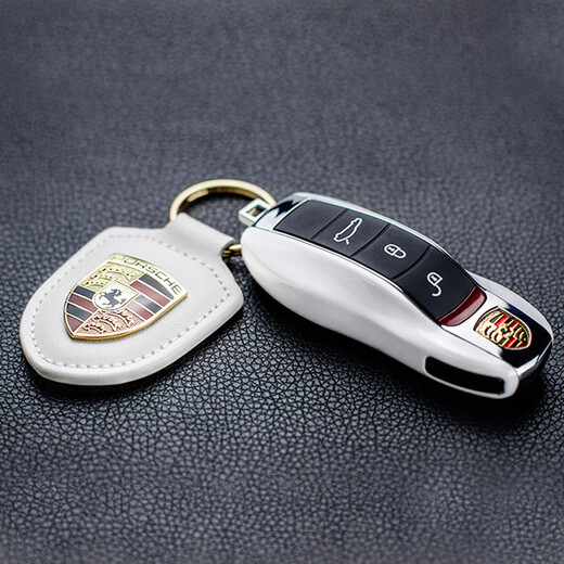 
CHUANGXUN Porsche Automotive Modified Cayenne Key Cover 911 Caman Macan McLaren Palamela 718 buckle White buckle + pearlescent white left and right shell (excluding middle frame).
