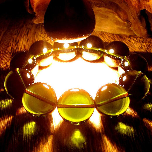 Xiangshiyuan collectible 22mm Czech meteorite bracelet men's glass meteorite bracelet green crystal one thing and one picture