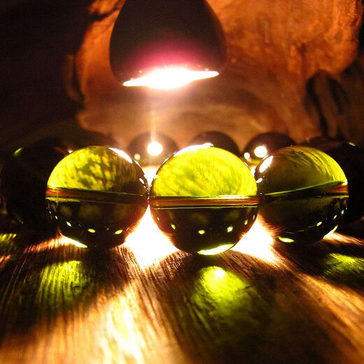 Xiangshiyuan collectible 22mm Czech meteorite bracelet men's glass meteorite bracelet green crystal one thing and one picture