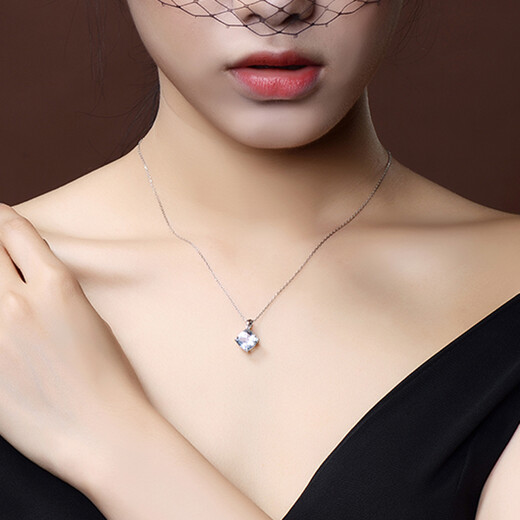 Millai Jewelry 1.35 carat natural aquamarine pendant 18K gold pendant inlaid necklace with colored gemstones customized gift free 925 silver chain