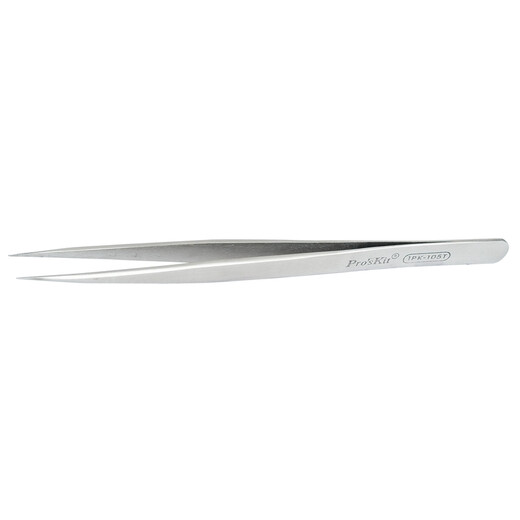 Pro sKit 1PK-105T stainless steel anti-magnetic long hard tip tweezers (140mm)