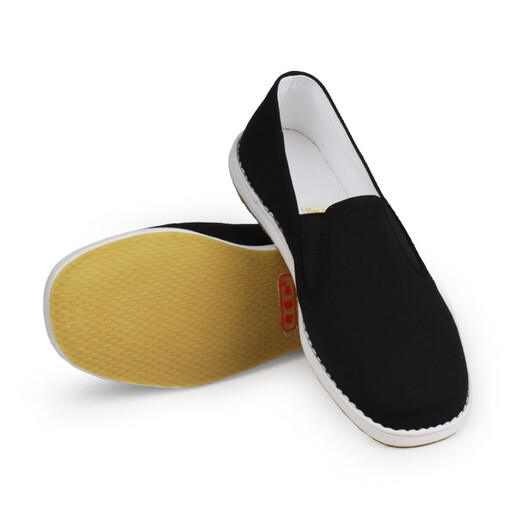 Tongshenghe, plus velvet optional, old Beijing cloth shoes for men, autumn and winter traditional mille-feuille official casual dad driving cotton shoes, black classic, Chinese time-honored brand 44