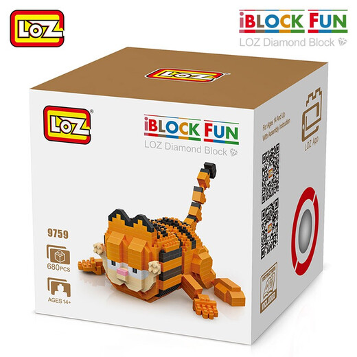Lizhi (Loz) Loz Lizhi Bloques de construcción de micro-grano dibujos animados ensamblados Modelo de animales Modelo de animales Animales Regalo de cumpleaños Diy 9759 Versión de gateo