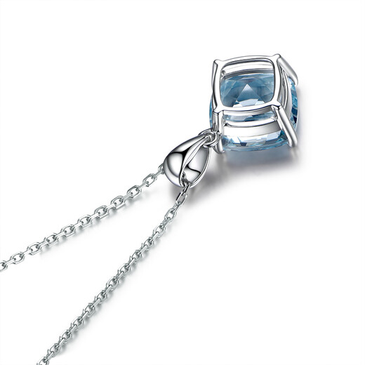 Millai Jewelry 1.35 carat natural aquamarine pendant 18K gold pendant inlaid necklace with colored gemstones customized gift free 925 silver chain