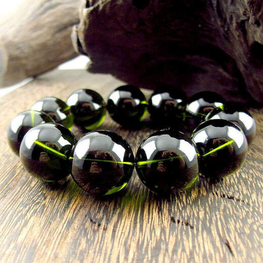 Xiangshiyuan collectible 22mm Czech meteorite bracelet men's glass meteorite bracelet green crystal one thing and one picture