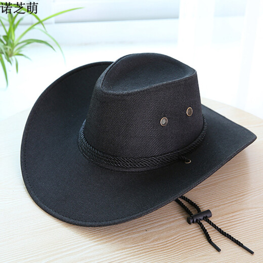 Nuozhi Meng Western Cowboy Hat Men and Women's Sun Hat Beach Hat Large-brimmed Hat Sun Straw Hat Large-brimmed Sun Hat NC677 Dark Coffee All Size