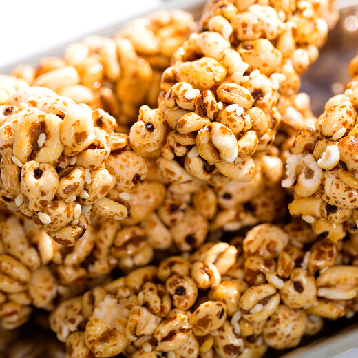 Old man Mi Farmer Xiaoshe Maitong Sesame Flavor Coarse Grain Puffed Casual Snacks Sichuan Specialties 350g/bag
