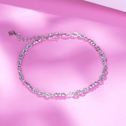 Yuan Shengfu's new PT950 fashionable fancy transfer bead platinum bracelet, women's simple platinum bracelet, 4.36 grams, length 15.5-17.5 cm