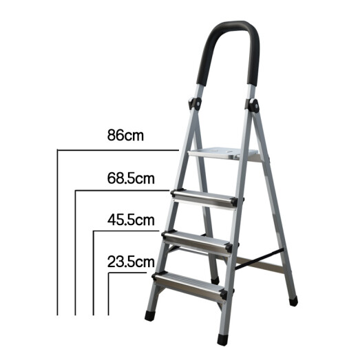 Qisheng Mingyuan ladder folding ladder household ladder aluminum alloy pedal four-step ladder herringbone ladder LC-086