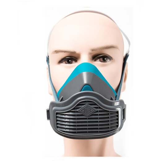 Tang Feng Silicone dustproof mask grinding and prevent industrial dust PM2.5 protective mask Woodworking electric welding labor-protective breathable decoration and cleanable mask 1502 blue + 5 pieces of activated carbon
