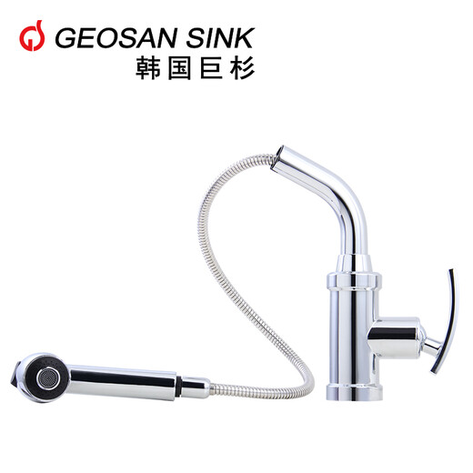 GeoSansink fregadero de un solo ranura Importado STS304 Cocina de acero inoxidable Cuenca de lavado EDS880 EDS880 Fregadero + D305 Fauceto Abierto de grifo a la derecha