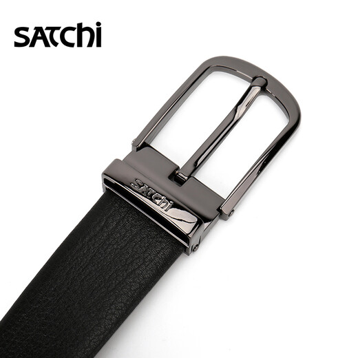 
Satchi belt genuine leather men's classic versatile men's pin buckle layer cowhide simple belt business youth belt black (classic black buckle) 1050mm
