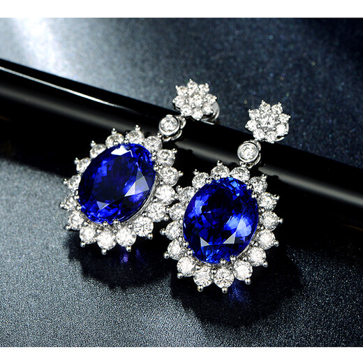 Millai Jewelry Natural 5A Grade Tanzanite Earrings 18K Gold Colored Gemstone Earrings Luxurious Earrings Earrings Women's Gift 15 Working Days Advanced Customization 19.85 Carats