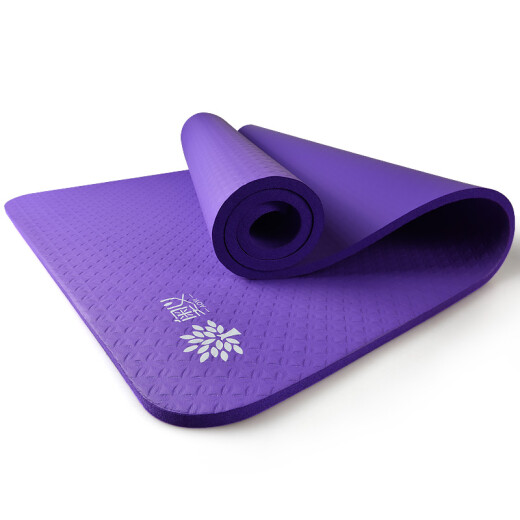 Aoyi yoga mat 15mm thick non-slip fitness mat 185*80cm (including straps + net bag) widened and lengthened men's and women's sports mat dark purple
